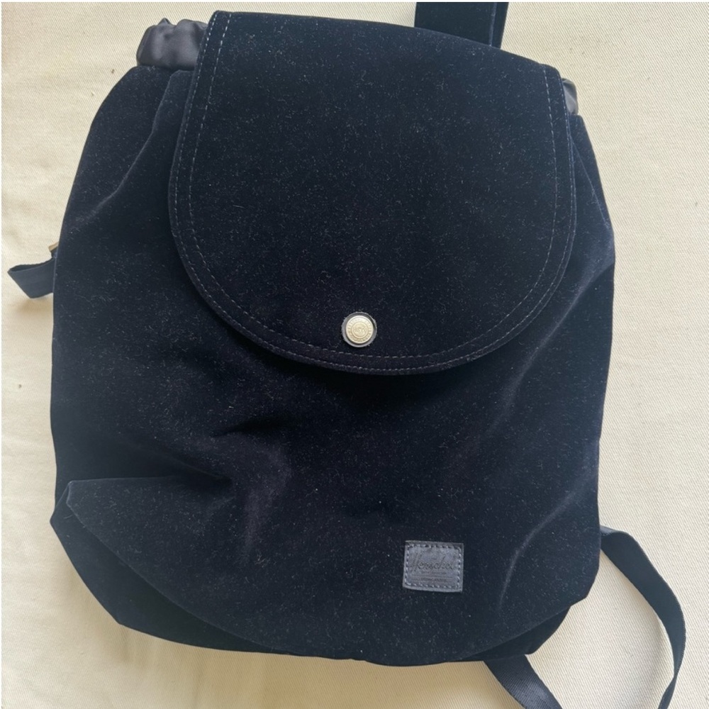 Herschel navy blue velvet backpack NWOT